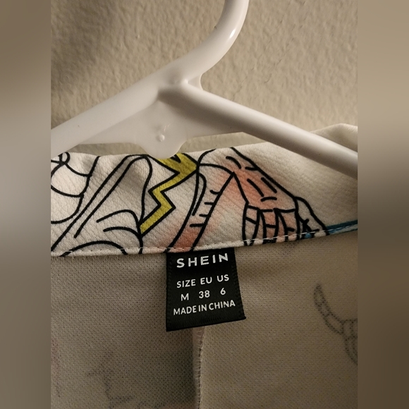 NWOT Shein long sleeve single button Halloween graffiti blazer size medium - Picture 6 of 13